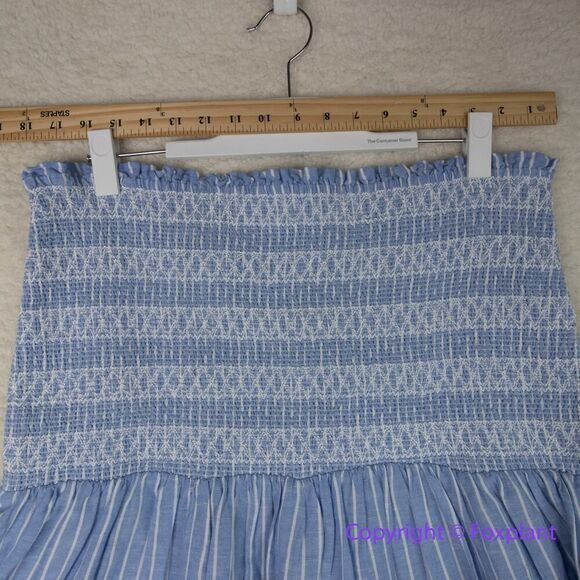 New! Anthropologie Maeve Smocked Linen Mini Skirt, size XL - Picture 5 of 14